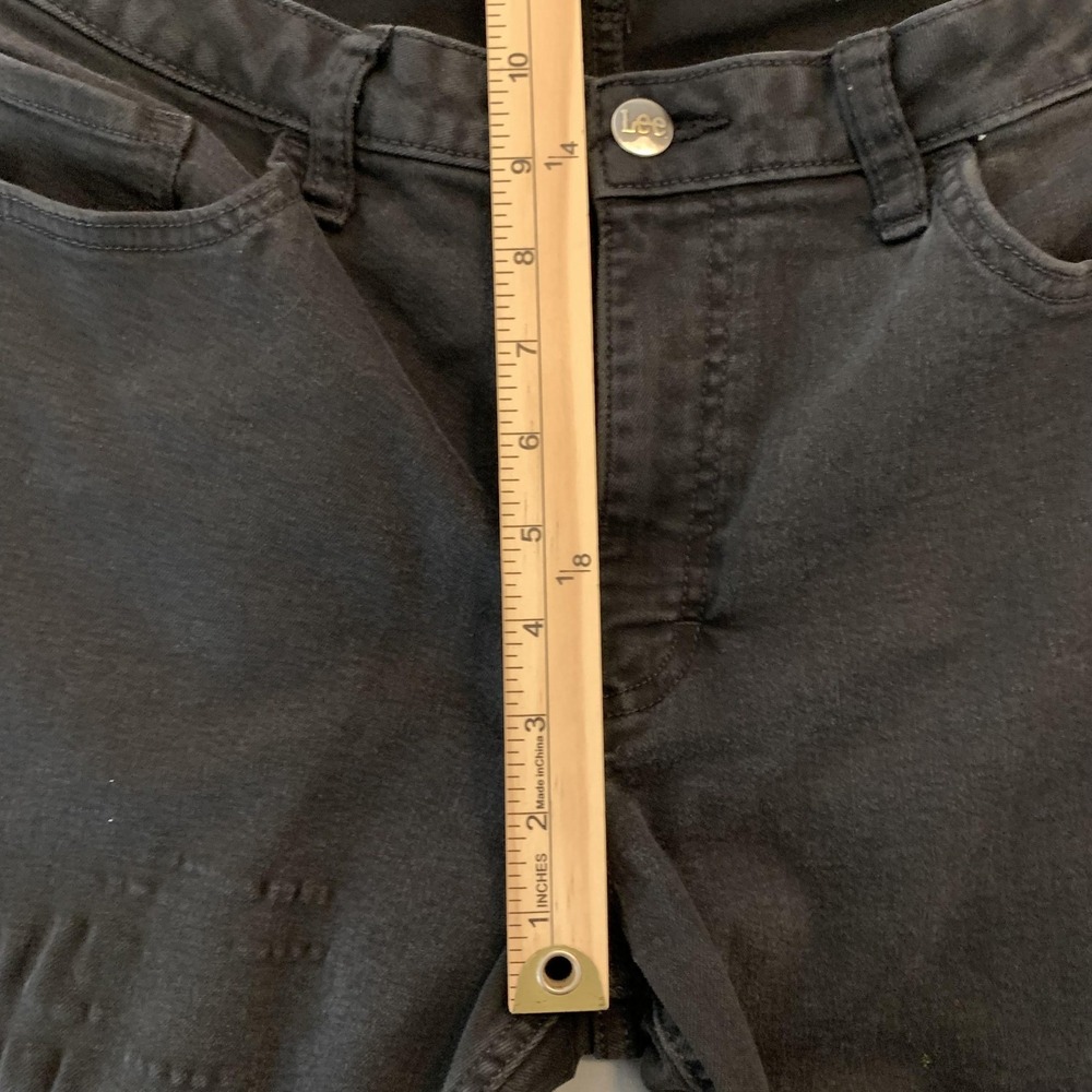 Lee Jeans Womens 14 L Gray Dark Charcoal Wash Mid Rise Bootcut Stretch Denim - Picture 5 of 11